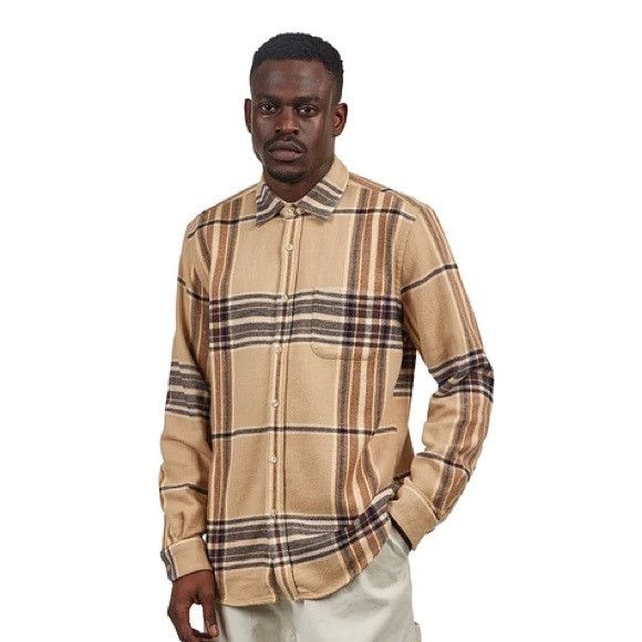 Portuguese Flannel Portuguese Flannel Plaid Shirt - Tan/Brown/Black - Size L Size US L / EU 52-54 / 3 - 1 Thumbnail