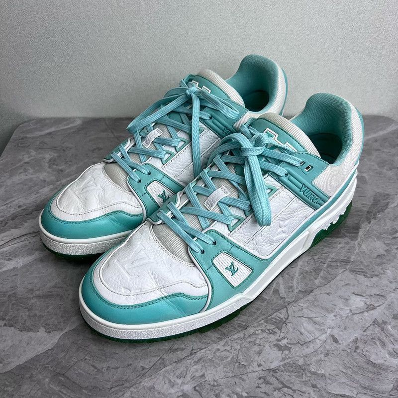 Louis Vuitton Louis Vuitton Trainer Low Top Sneakers in Tiffany Green -25 Size US 7 / IT 37 - 1 Thumbnail