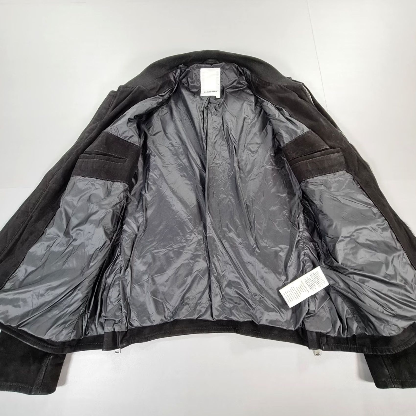 J.Lindeberg J.Lindeberg Mens Jacket Black Large Suede Goat Leather Full Zip Biker Size US L / EU 52-54 / 3 - 7 Thumbnail