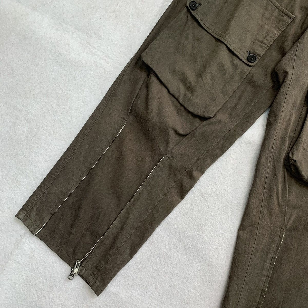 Yohji Yamamoto Yohji Yamamoto Pour Homme SS2008 Front Zip Cargo Pants Size US 31 - 3 Thumbnail