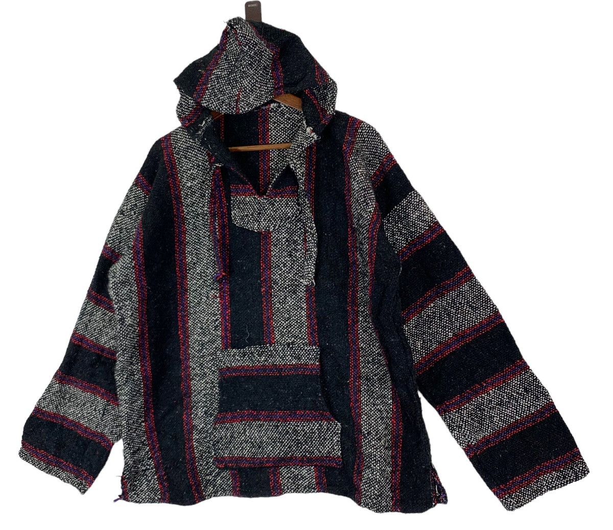 Aztech Mountain × Native × Vintage VINTAGE BAJA MEXICAN HOODIE KNIT SWEATER Size US L / EU 52-54 / 3 - 5 Thumbnail