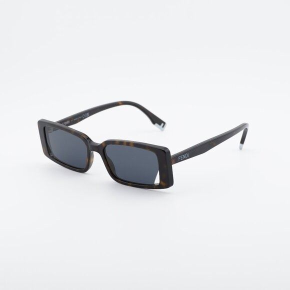 Fendi Fendi FE40164I 52A Sunglasses Havana Rectangle Frame, Grey Size ONE SIZE - 1 Thumbnail