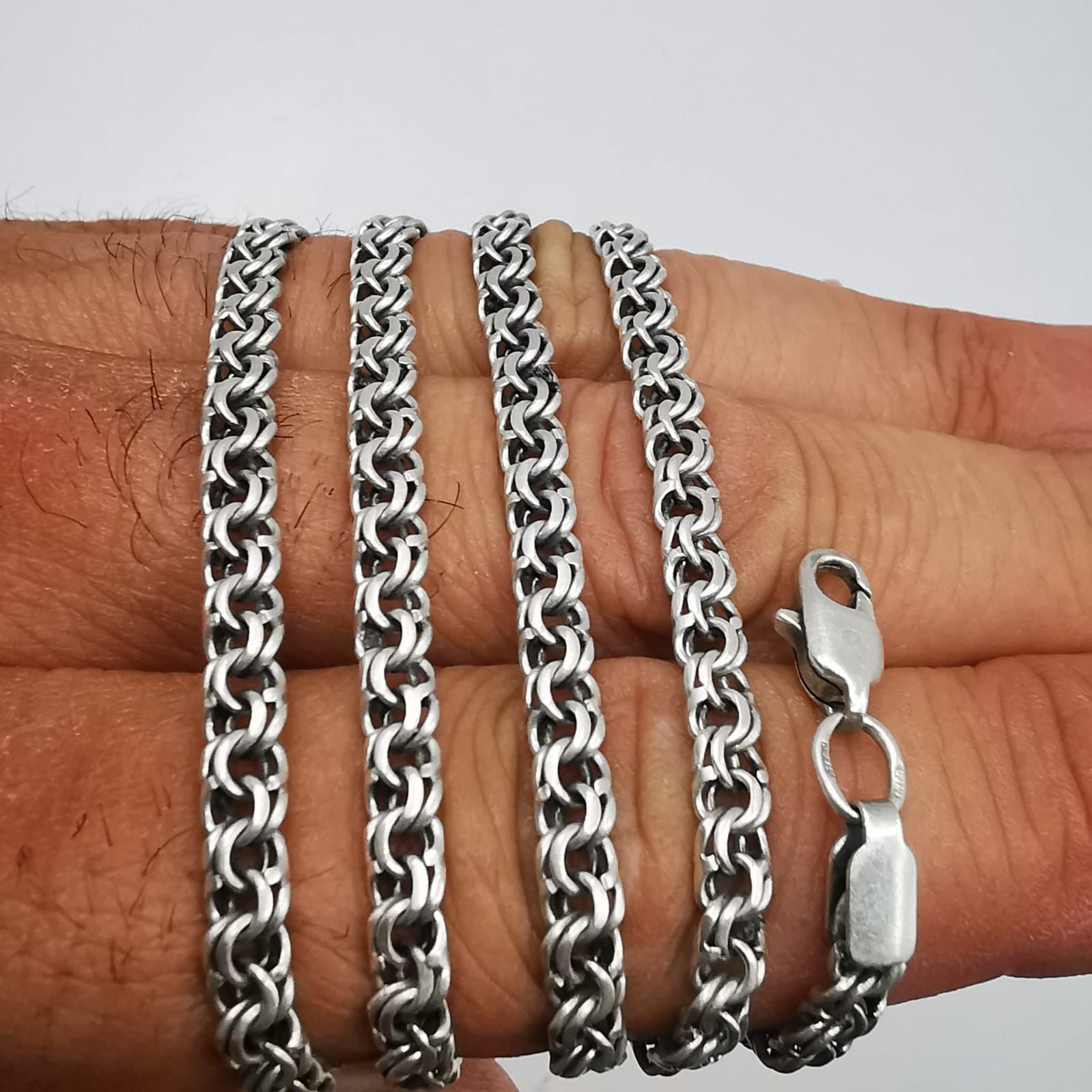 Sterling Silver Vintage Jewelry Chain, 925 Sterling Silver, Signed 23,82g Size ONE SIZE - 6 Thumbnail