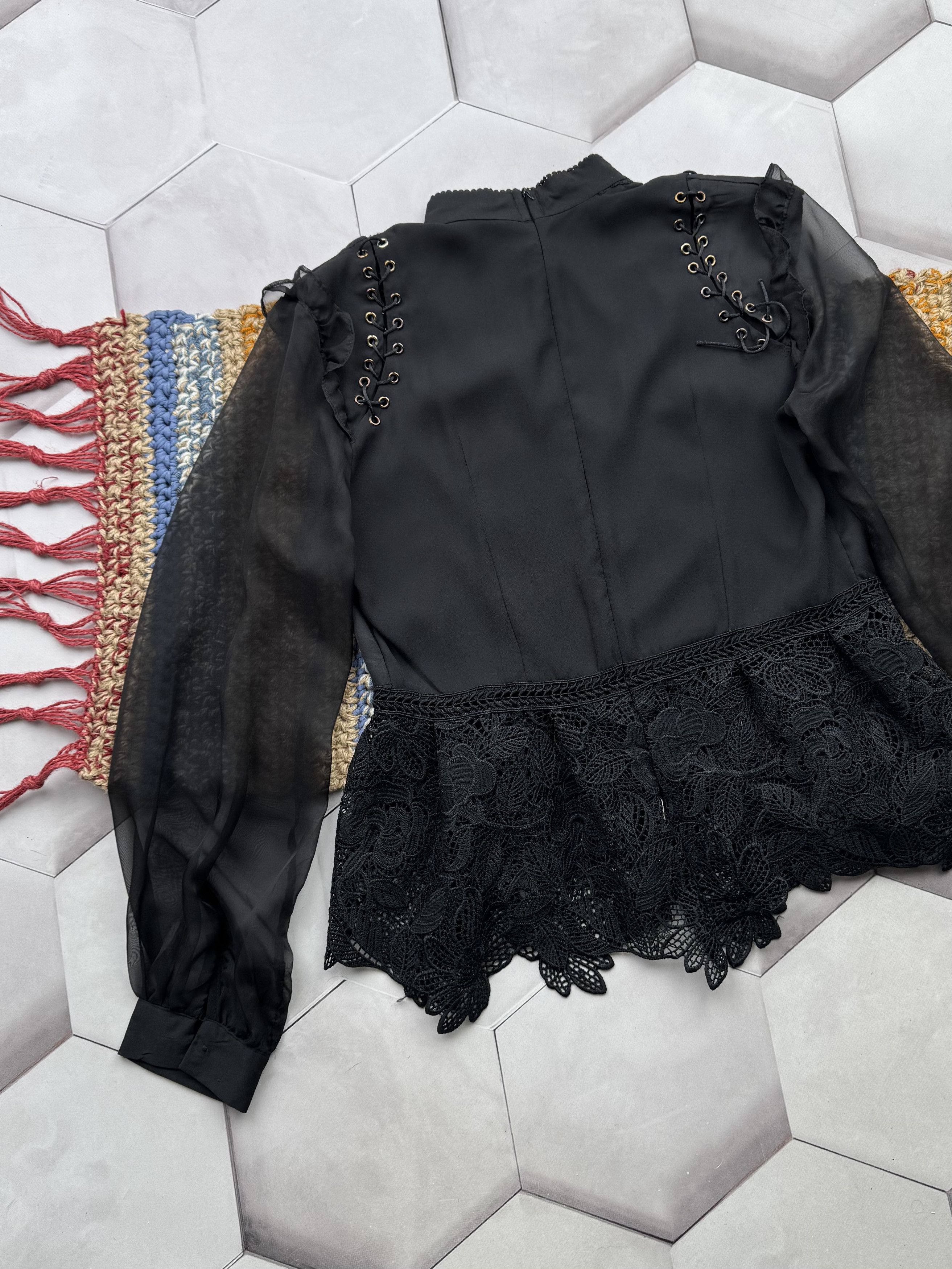 Vintage Vintage Blouse With Mesh Sleeve Size M / US 6-8 / IT 42-44 - 7 Thumbnail