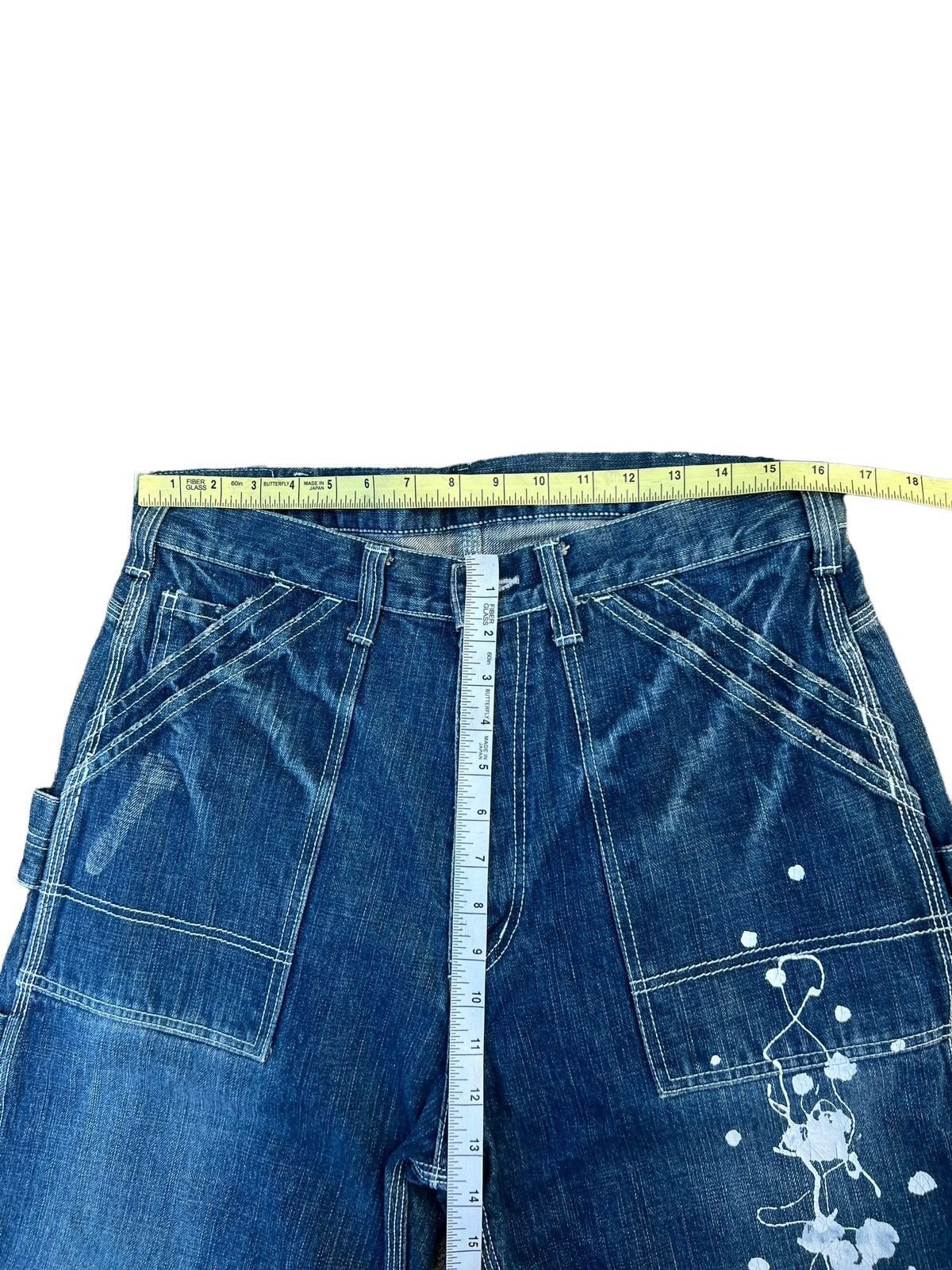 Vintage VTG REFER Japan Paint Splashed Distress Denim Cargo Jeans Size US 32 / EU 48 - 3 Thumbnail