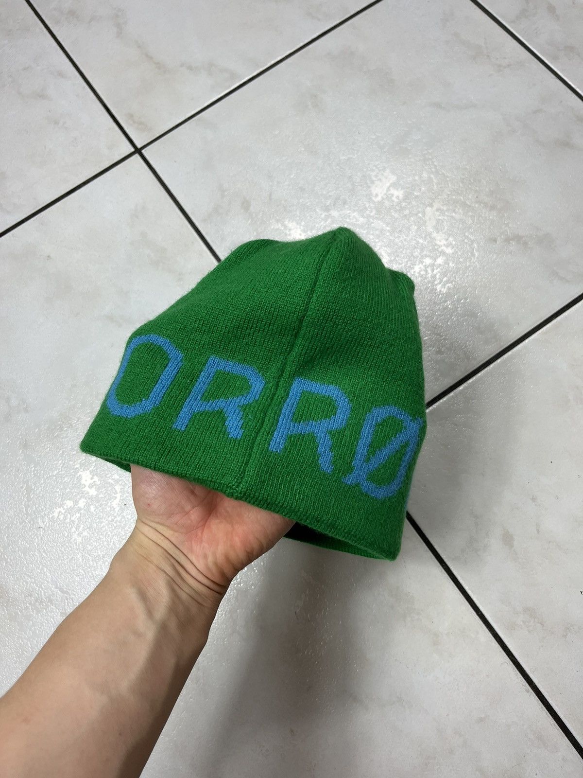 Norrona Norrona wool y2k all over print logo beanie chrome green hat Size ONE SIZE - 8 Thumbnail