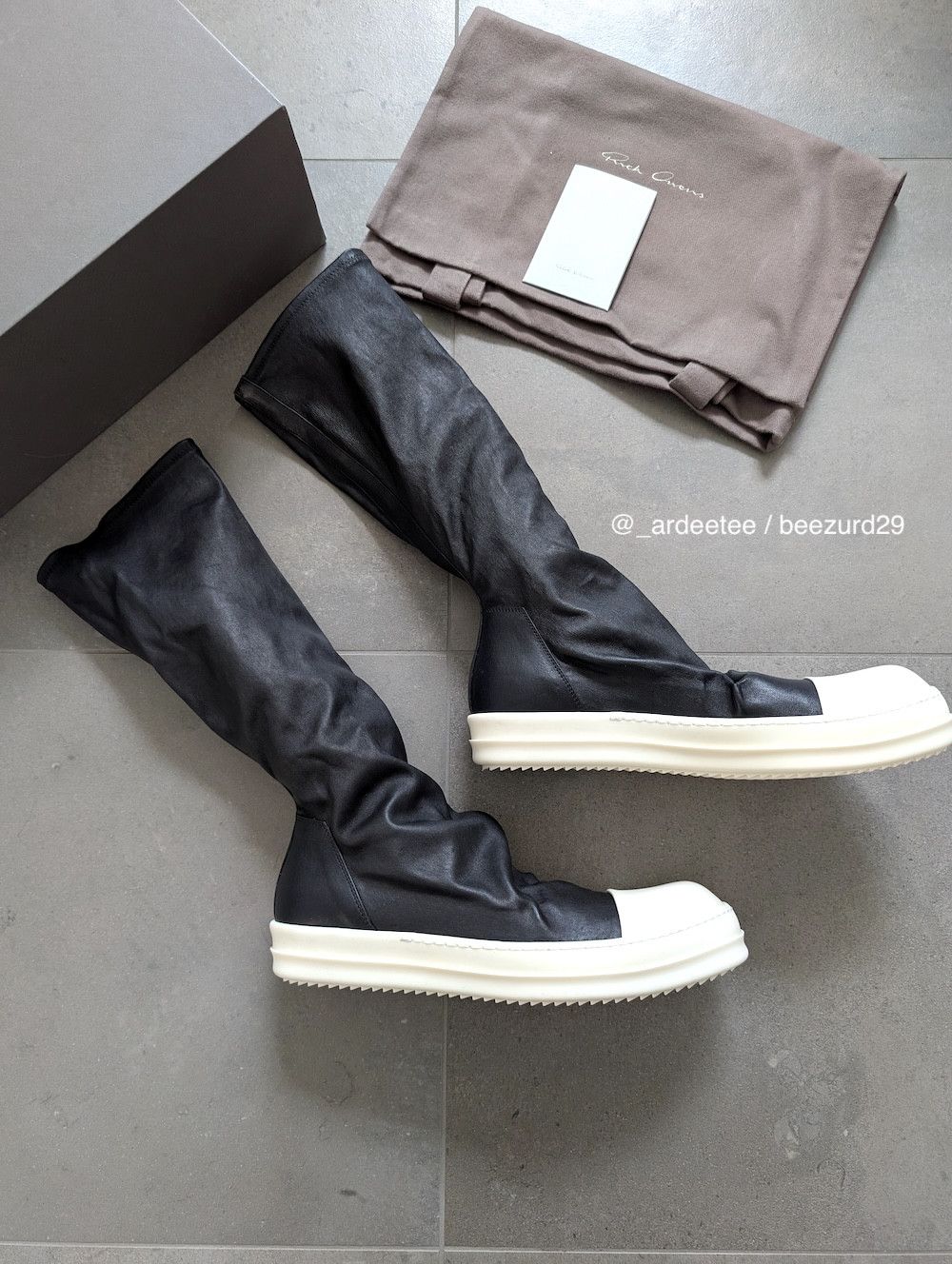 New Ss24 Black Leather Sock Ramones Sneakers, Men's (Size 8)