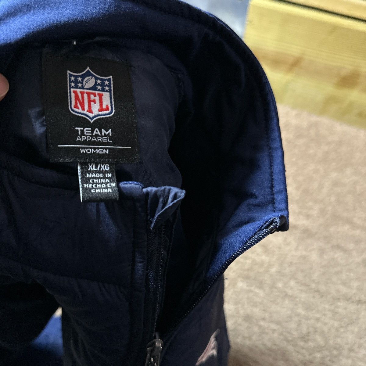 NFL New England Patriots Puffer Jacket Womens XL Navy Blue NFL Size XL / US 12-14 / IT 48-50 - 5 Thumbnail