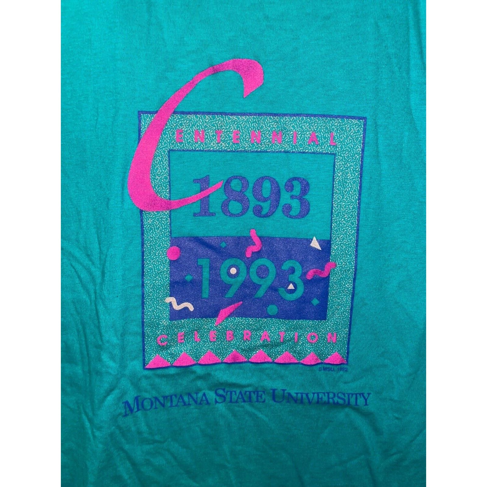 Jerzees Vintage Montana State University Shirt Teal Tee 90s VTG L Size US L / EU 52-54 / 3 - 2 Thumbnail