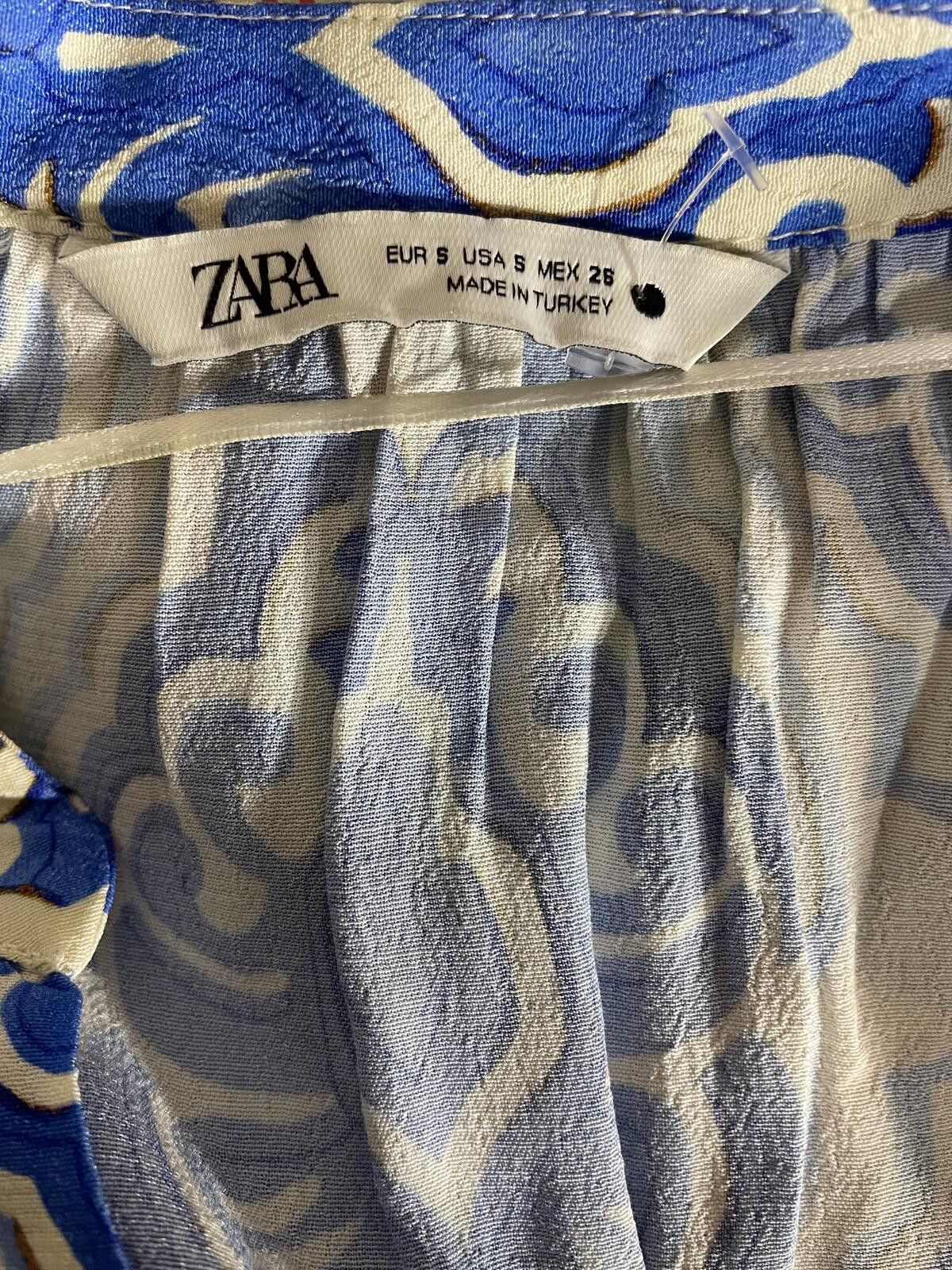 Zara Zara Blue & White Printed Midi Dress Sz S Coastal Grandma Size S / US 4 / IT 40 - 2 Thumbnail
