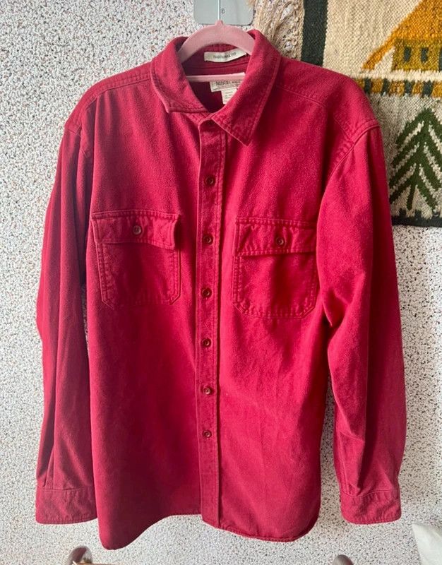 L.L. Bean LL Bean Chamois cloth overshirt red bordeaux M Size US M / EU 48-50 / 2 - 1 Thumbnail