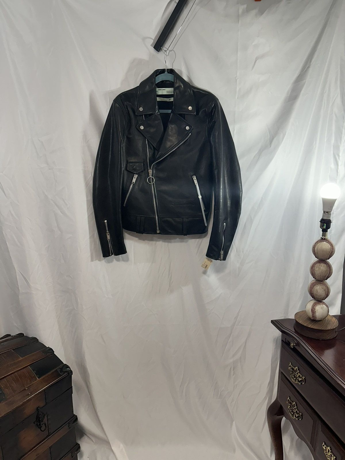 Off-White OFF WHITE LEATHER JACKET Size US S / EU 44-46 / 1 - 1 Thumbnail