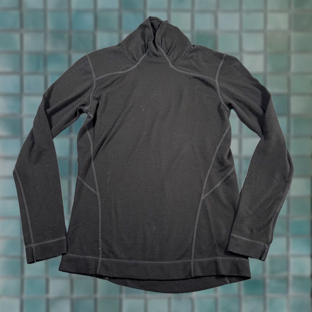 Smartwool Smartwool Womens L Black 100% Merino Wool Funnel Neck Base Layer Top Size L / US 10 / IT 46 - 1 Thumbnail
