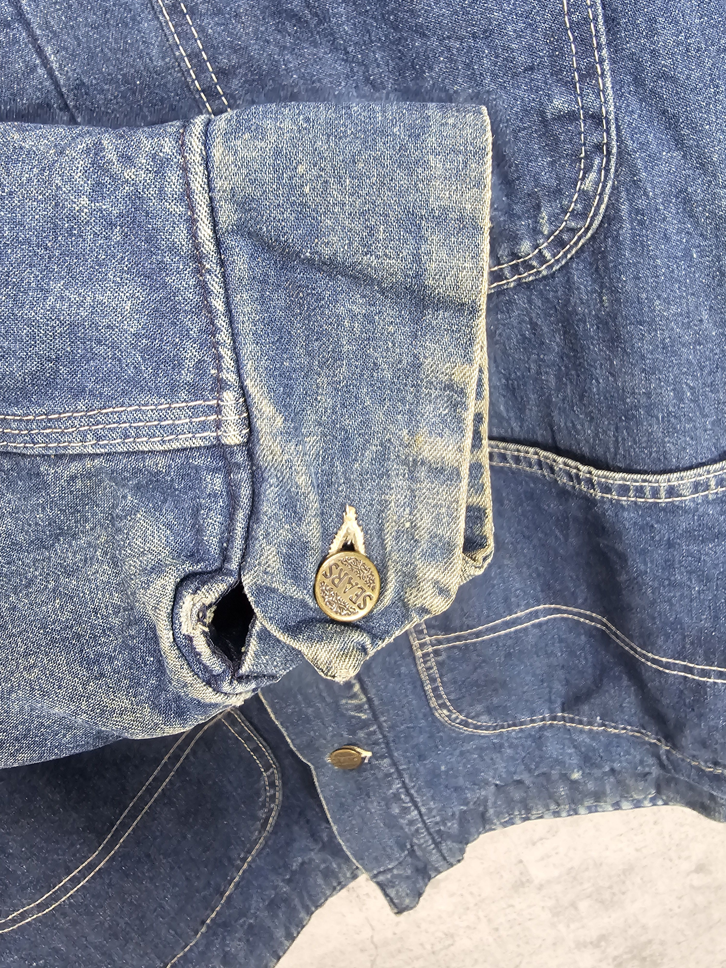 Sears Vintage 80's SEARS Work Outerwear Wool Denim Jacket J0077 Size US M / EU 48-50 / 2 - 10 Thumbnail