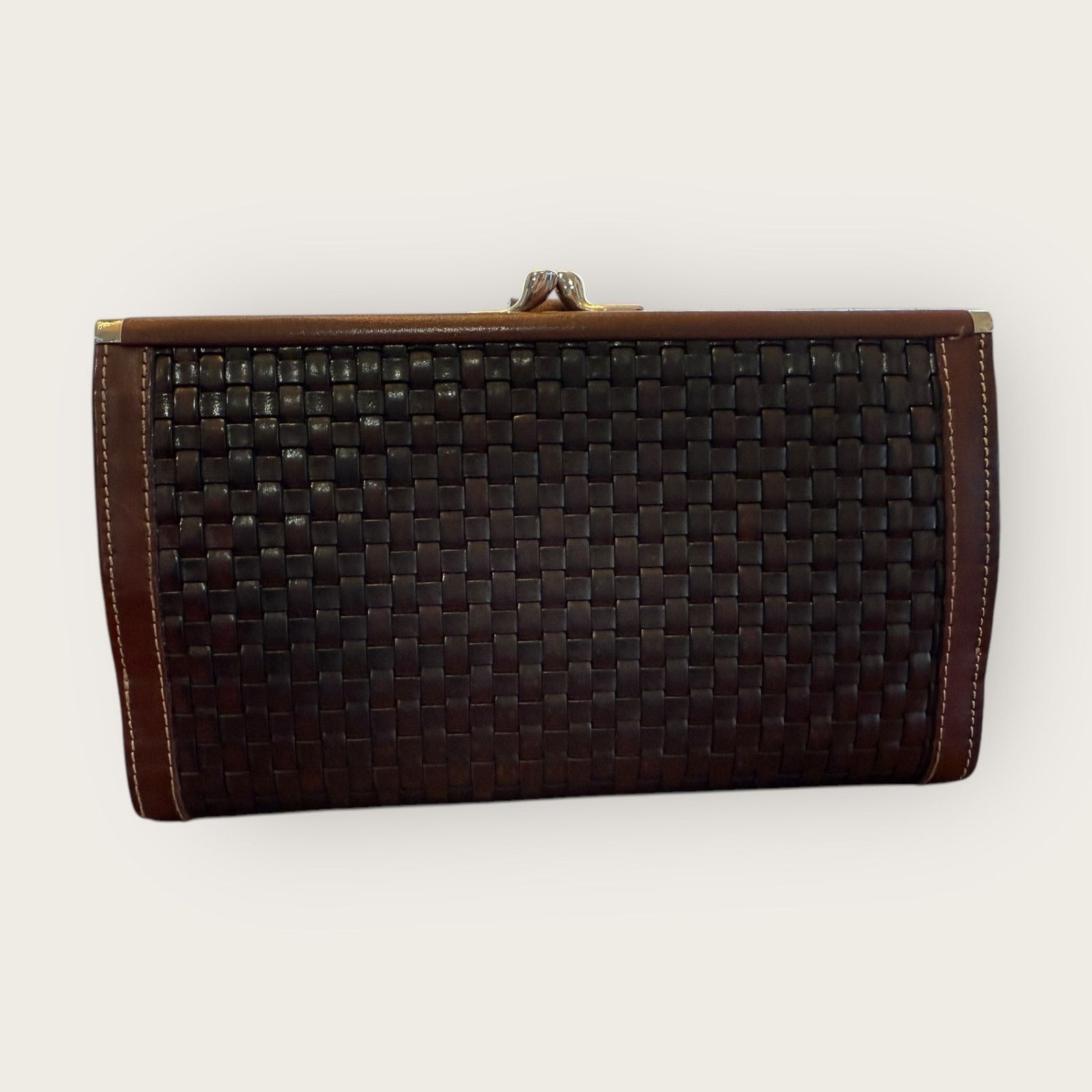 Bally Rare Vintage Bally Kisslock Woven Leather Wallet Size ONE SIZE - 2 Thumbnail