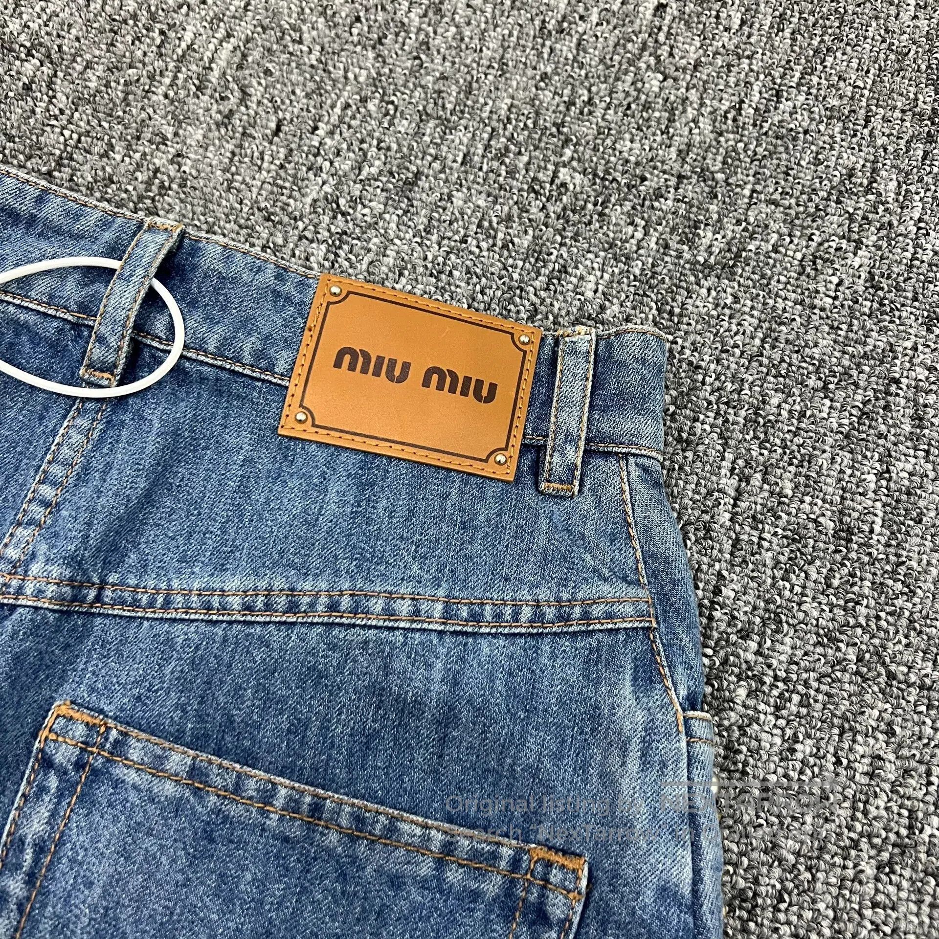 Miu Miu miu miu size 38 Starry Sky Water Diamond Rivet Cowboy skirt Size 28" / US 6 / IT 42 - 5 Thumbnail