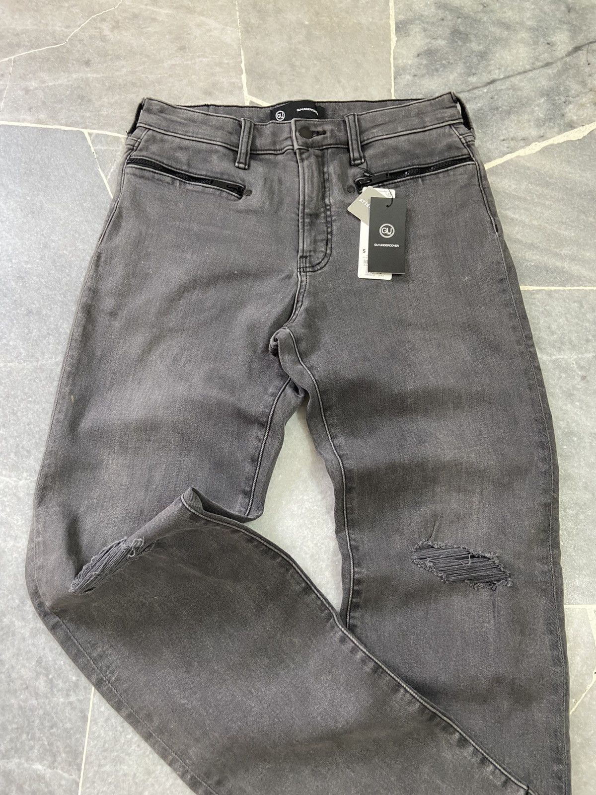 GU × Undercover Gu x Undercover Jeans kosmik Noise Distressed Pants Size US 30 / EU 46 - 6 Thumbnail
