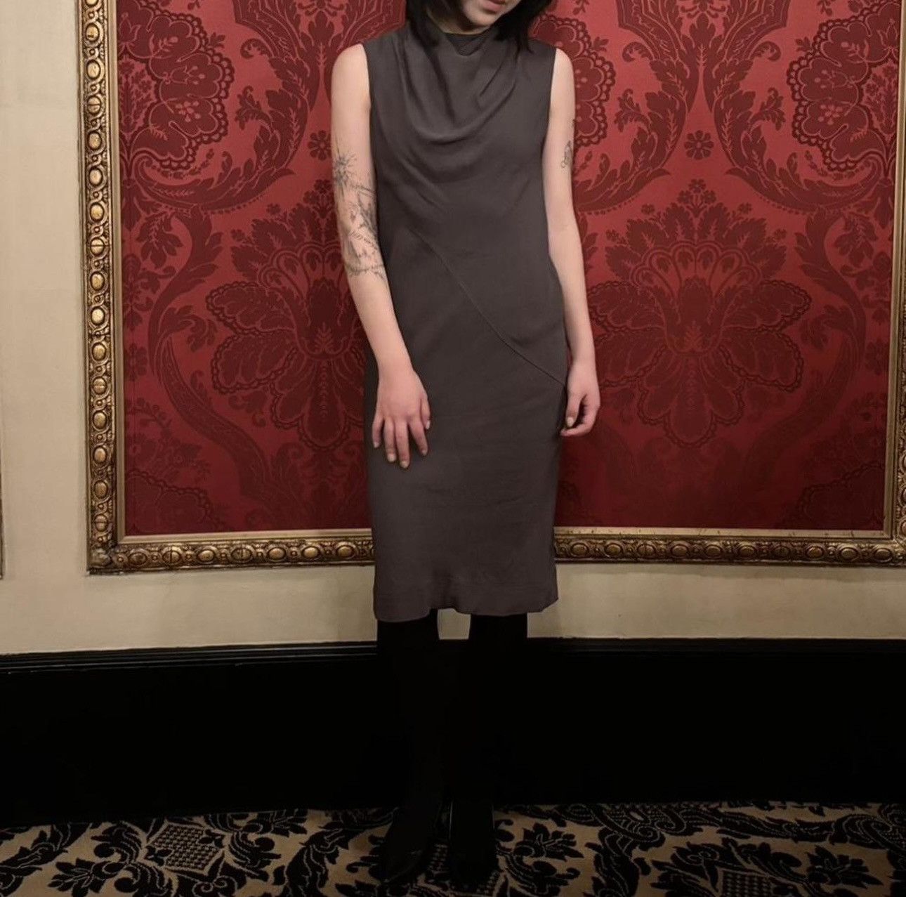 Rick Owens Rick Owens Bonnie High-Neck Dress in Plum Size S / US 4 / IT 40 - 2 Thumbnail