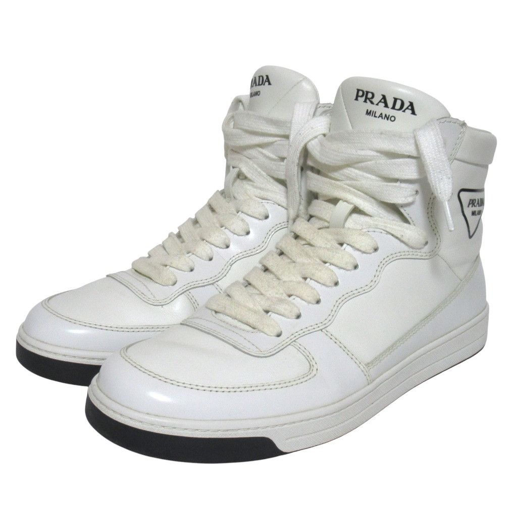 Prada Prada Prada Leather High Top Sneakers Leather Shoes 2TG179 DUTY FREE for USA Size ONE SIZE - 1 Thumbnail