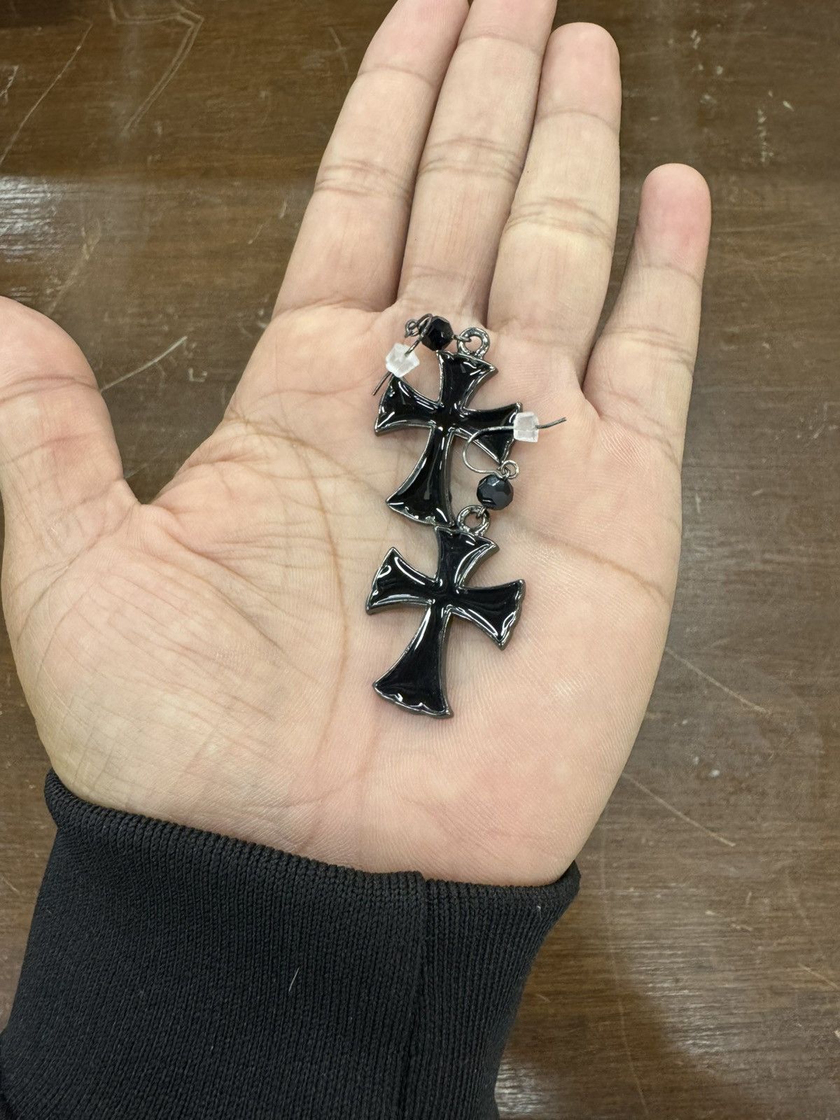 Black Peace Now Black Cross Earring