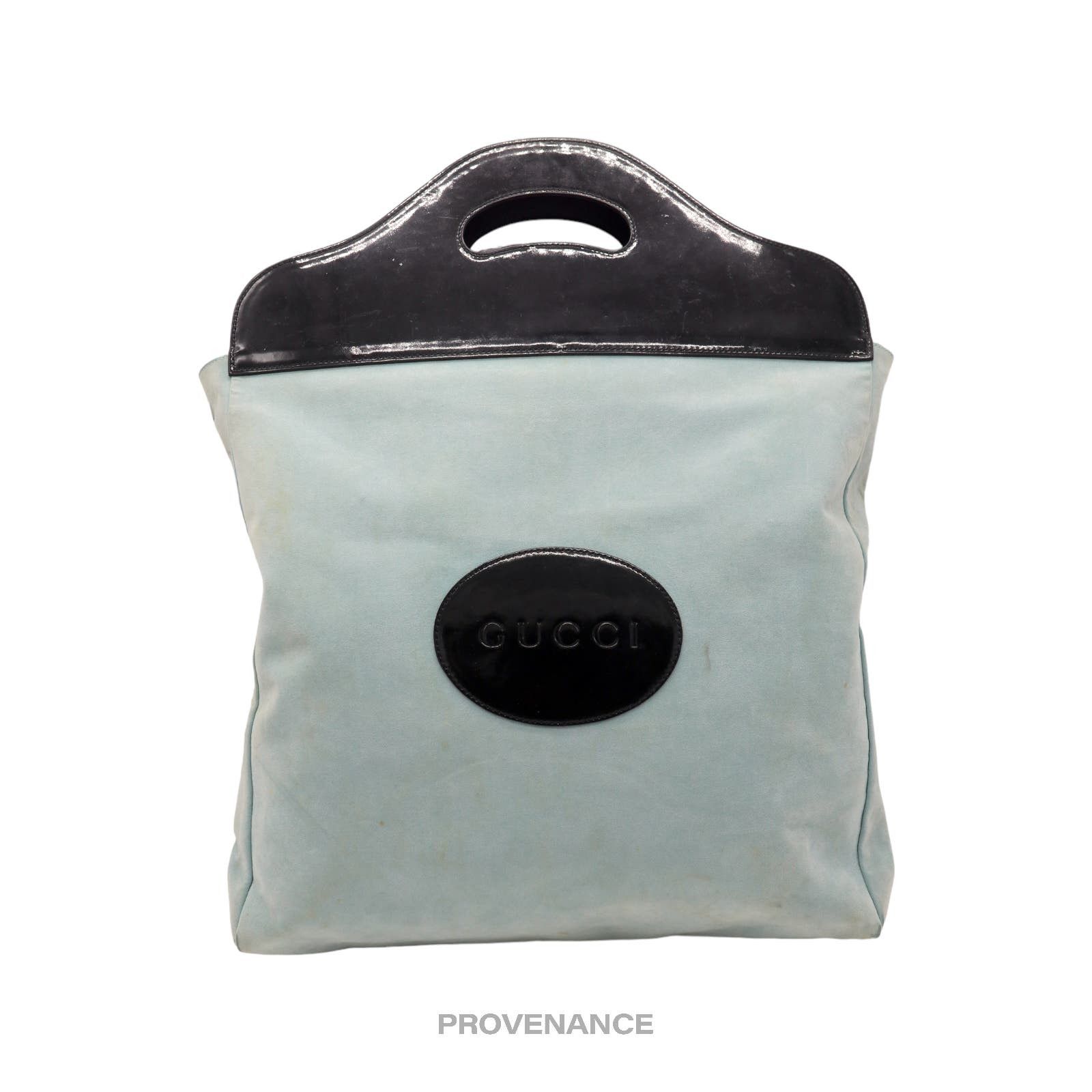 image of Gucci Microsuede Shopping Tote - Powder Blue, Women's