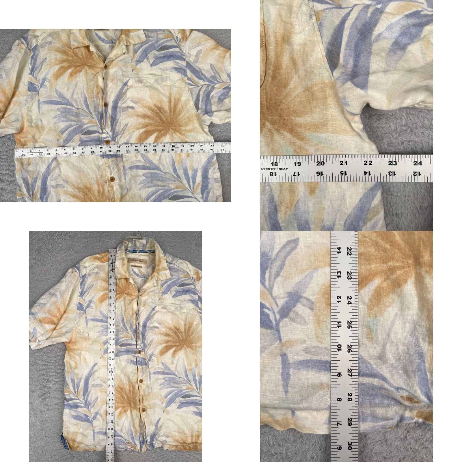 Tommy Bahama Tommy Bahama Shirt Men Extra Large Ivory Floral 100% Linen Hawaiian Button Up (Relaxed) Size US XL / EU 56 / 4 - 8 Thumbnail