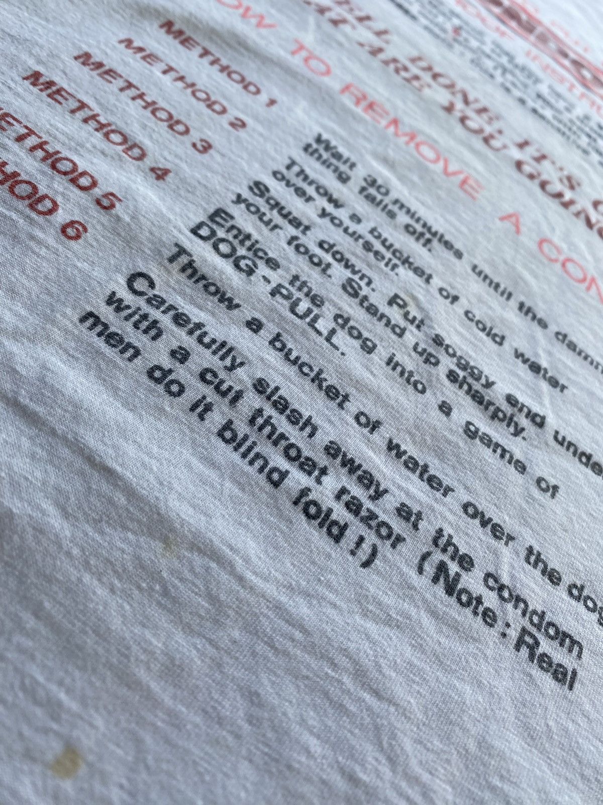Other 🔥Vntg Humor Funny Adult 18+ How To Use Condom Rare Tee Size US L / EU 52-54 / 3 - 10 Thumbnail