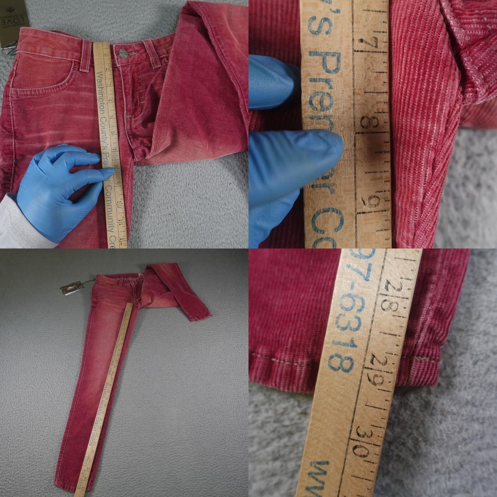 Pinko Siwy Jeans Womens Pink Corduroy Low Rise Skinny Stretch 5 Pocket Embroidered Denim Jeans 23 Size 40" / US 18 - 8 Thumbnail