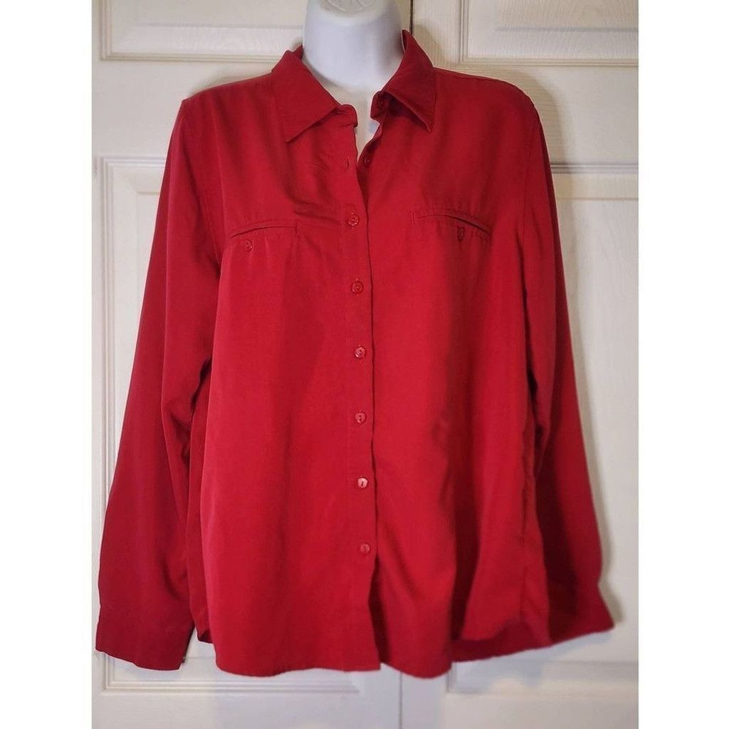 Other Christopher & Banks Red Blouse Size L / US 10 / IT 46 - 1 Thumbnail