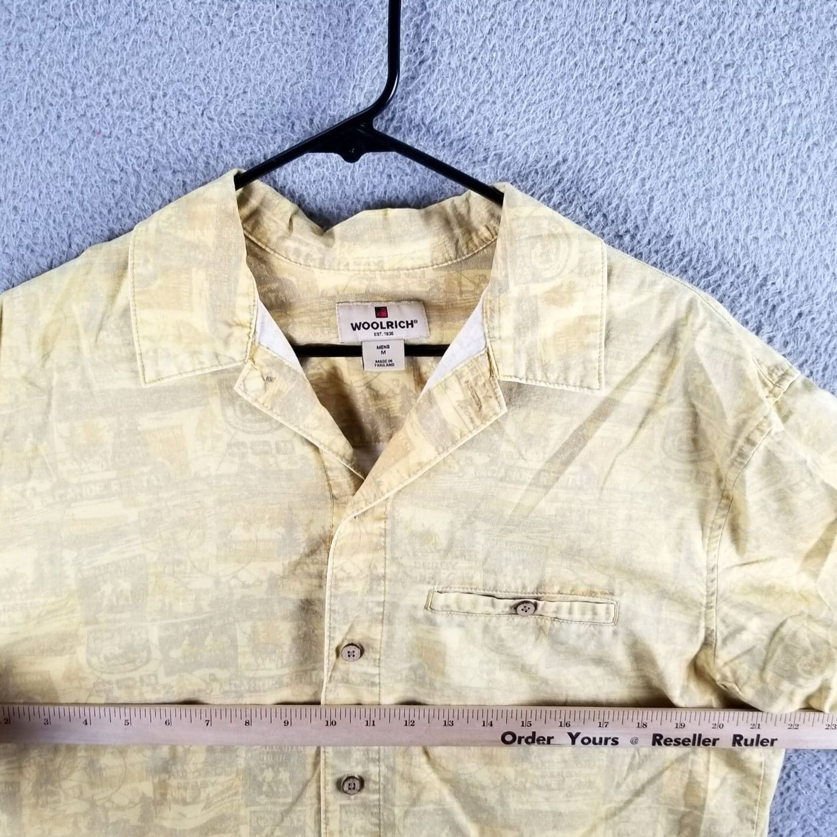 Vintage Woolrich Shirt Mens Medium Short Sleeve Button Up AOP Appalachian Trail Hike Size US M / EU 48-50 / 2 - 5 Thumbnail