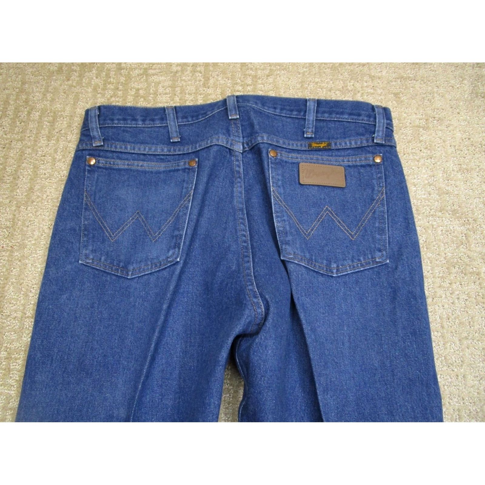 Wrangler Wrangler Jeans Men 38x31 Blue Cowboy Cut Original Fit Western Pants Dark Wash Jeans Regular Fit 5-Pocket Denim Cotton Wrangler 13MWZ Mens Size US 38 / EU 54 - 4 Thumbnail