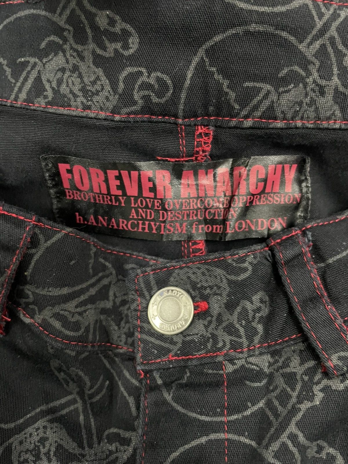 Hysteric Glamour × If Six Was Nine × Japanese Brand H.naoto Anarchy Skull Monogram Flare Pants Size US 28 / EU 44 - 10 Thumbnail