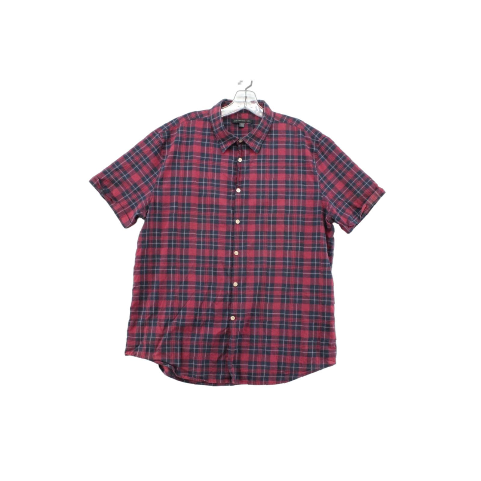 John Varvatos John Varvatos Shirt Men's XL Red Plaid Business Casual Cuff Short Sleeves Preppy Size US XL / EU 56 / 4 - 1 Thumbnail