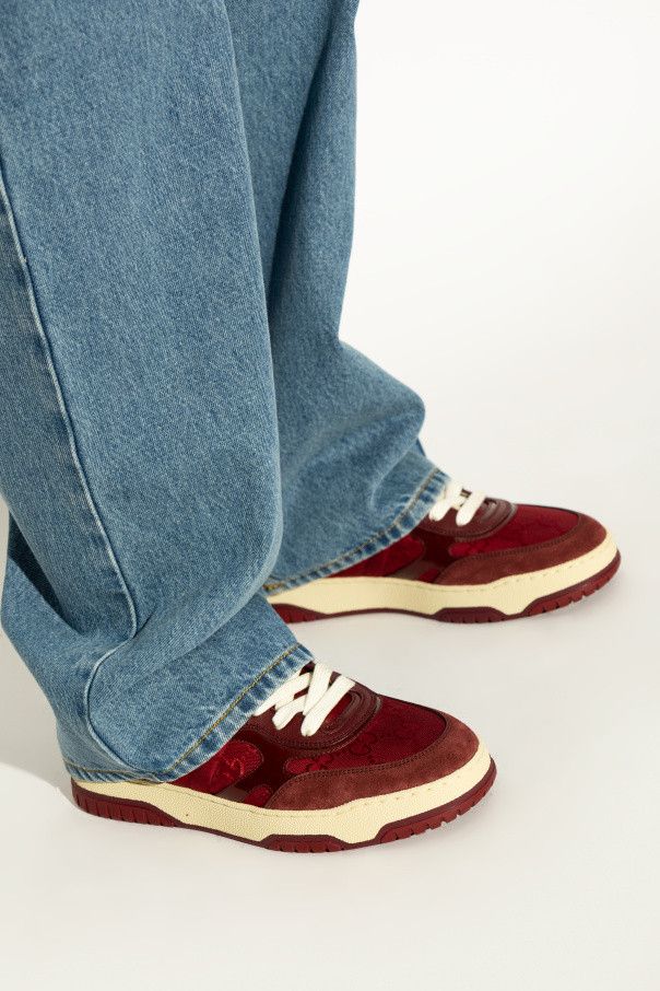 Gucci oc11z0526 Women's Gucci Re-Web Sneakers in Burgundy Size US 6 / IT 36 - 2 Thumbnail