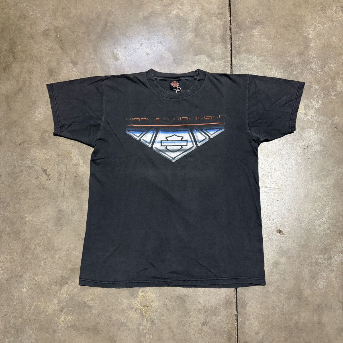 Harley Davidson Vintage Harley Davidson T shirt Biker Chrome Flame Logo Size US L / EU 52-54 / 3 - 1 Thumbnail