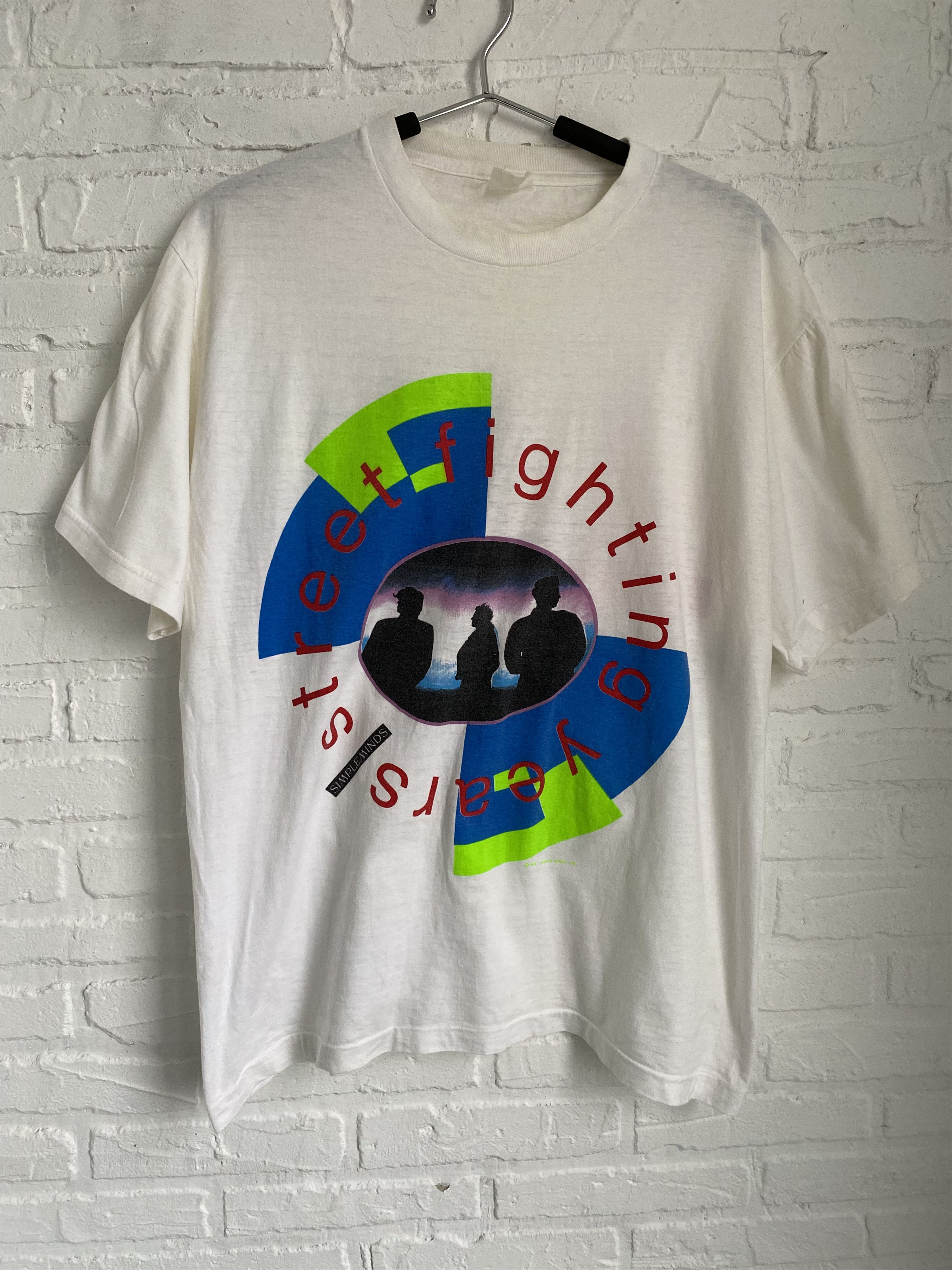 vintage 80s street fighting years simple minds rock t-shirt