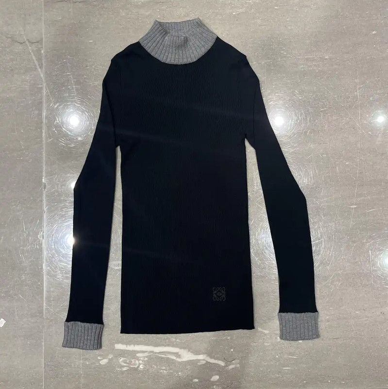 Loewe Black Wool Long Sleeve Knit Top 0089