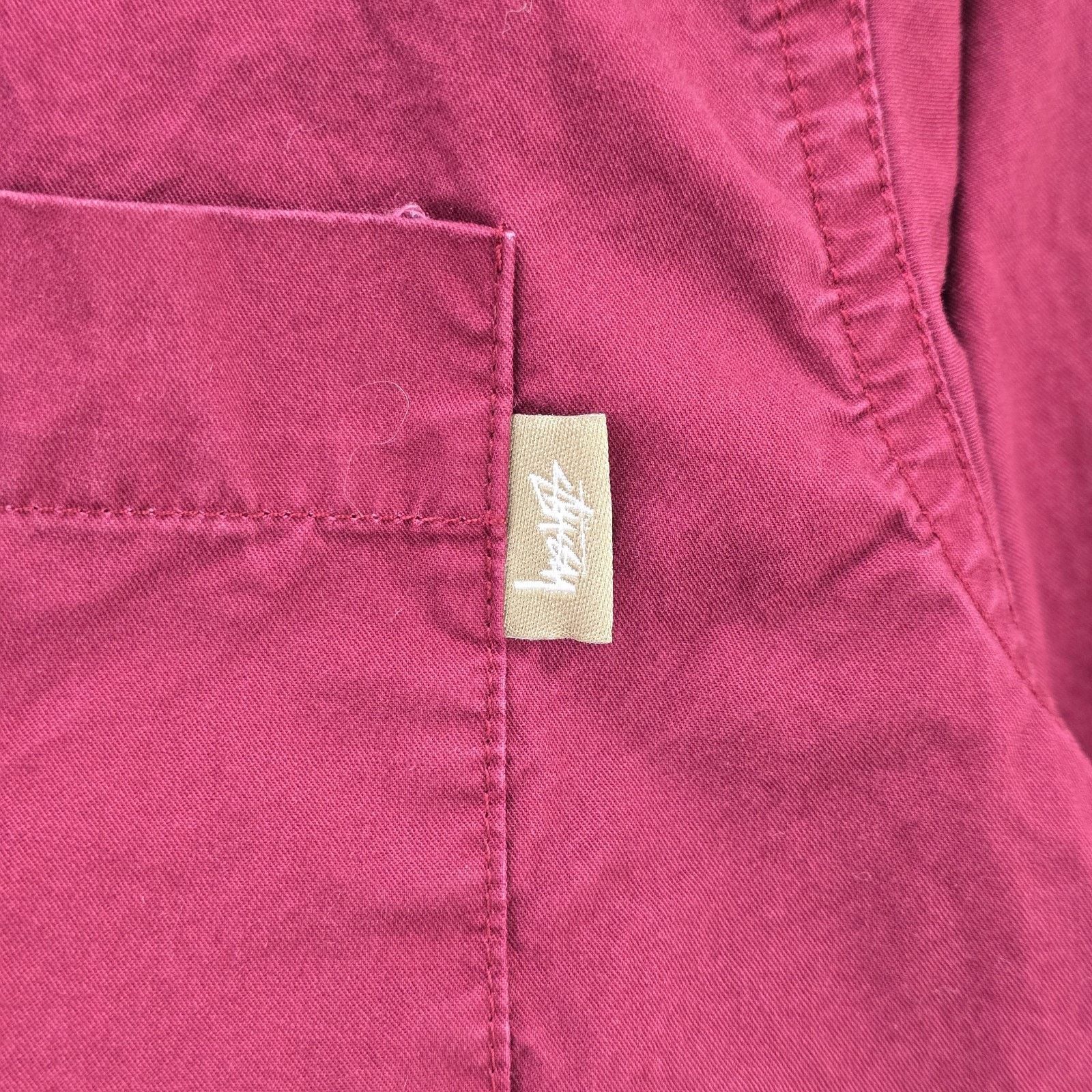 Stussy Stussy Long Sleeve Shirt Mens Small Red Maroon Button Up Size US S / EU 44-46 / 1 - 4 Thumbnail