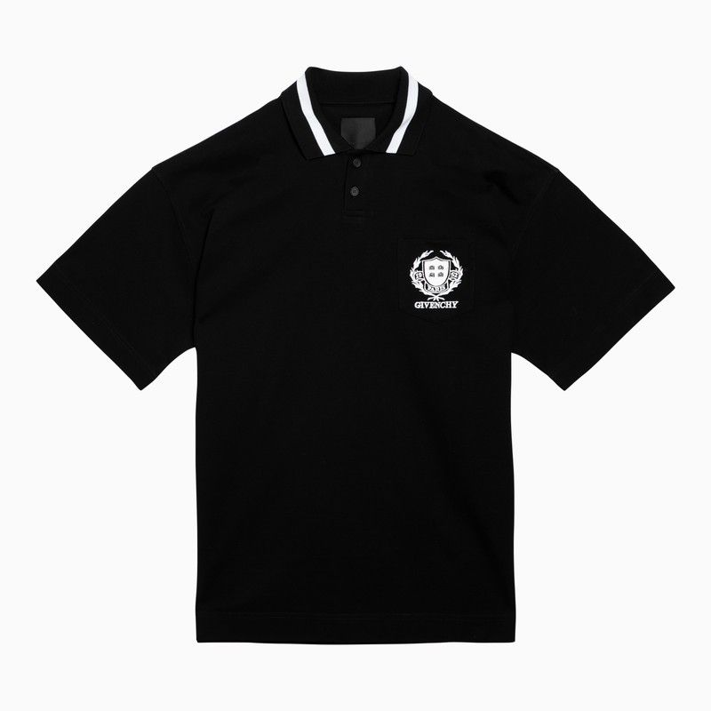image of Givenchy Black Cotton Polo Shirt With Logo, Men's (Size Small)