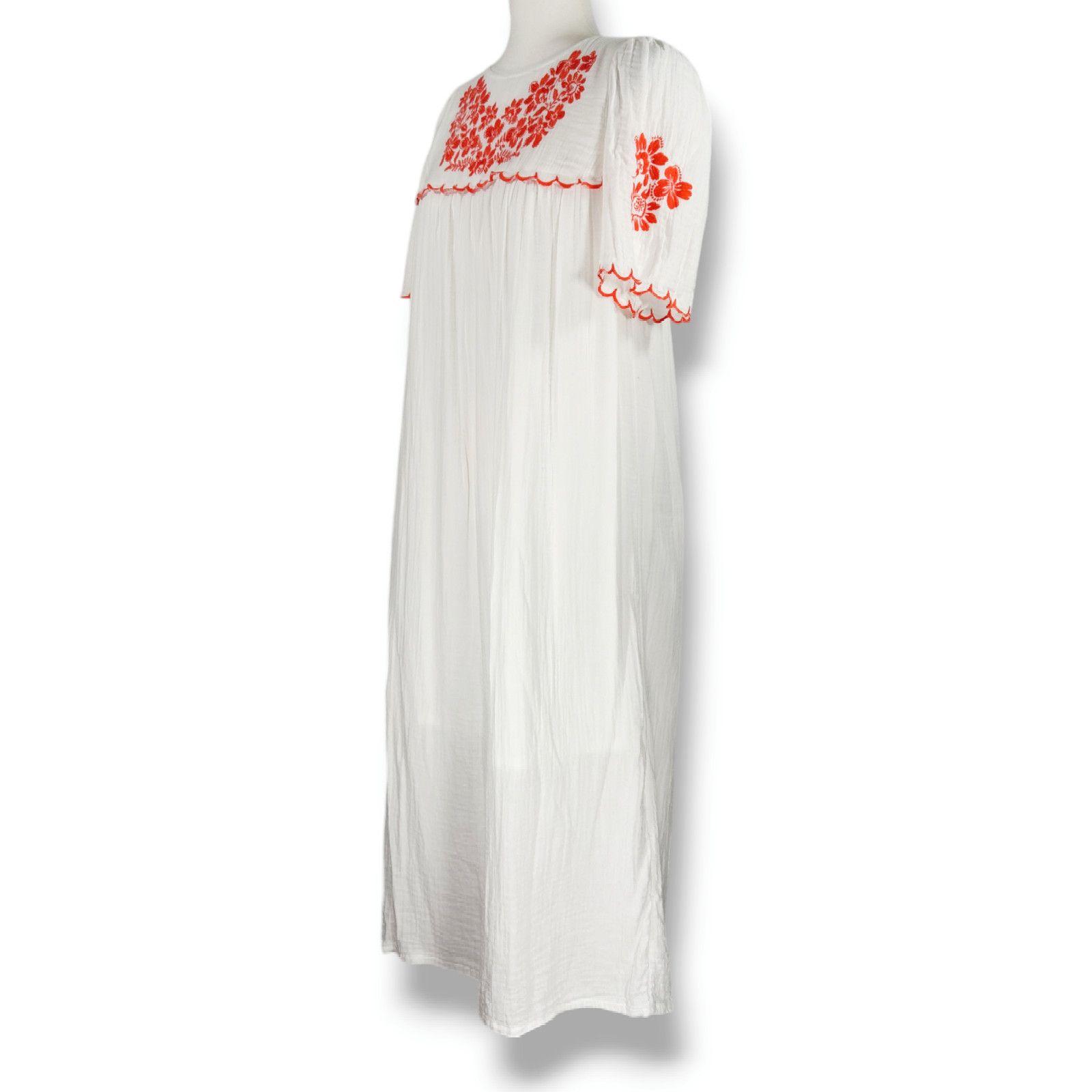 Old Navy EUC Old Navy Midi Swing Dress Sz. S [4-6] White Lilies Size S / US 4 / IT 40 - 1 Thumbnail