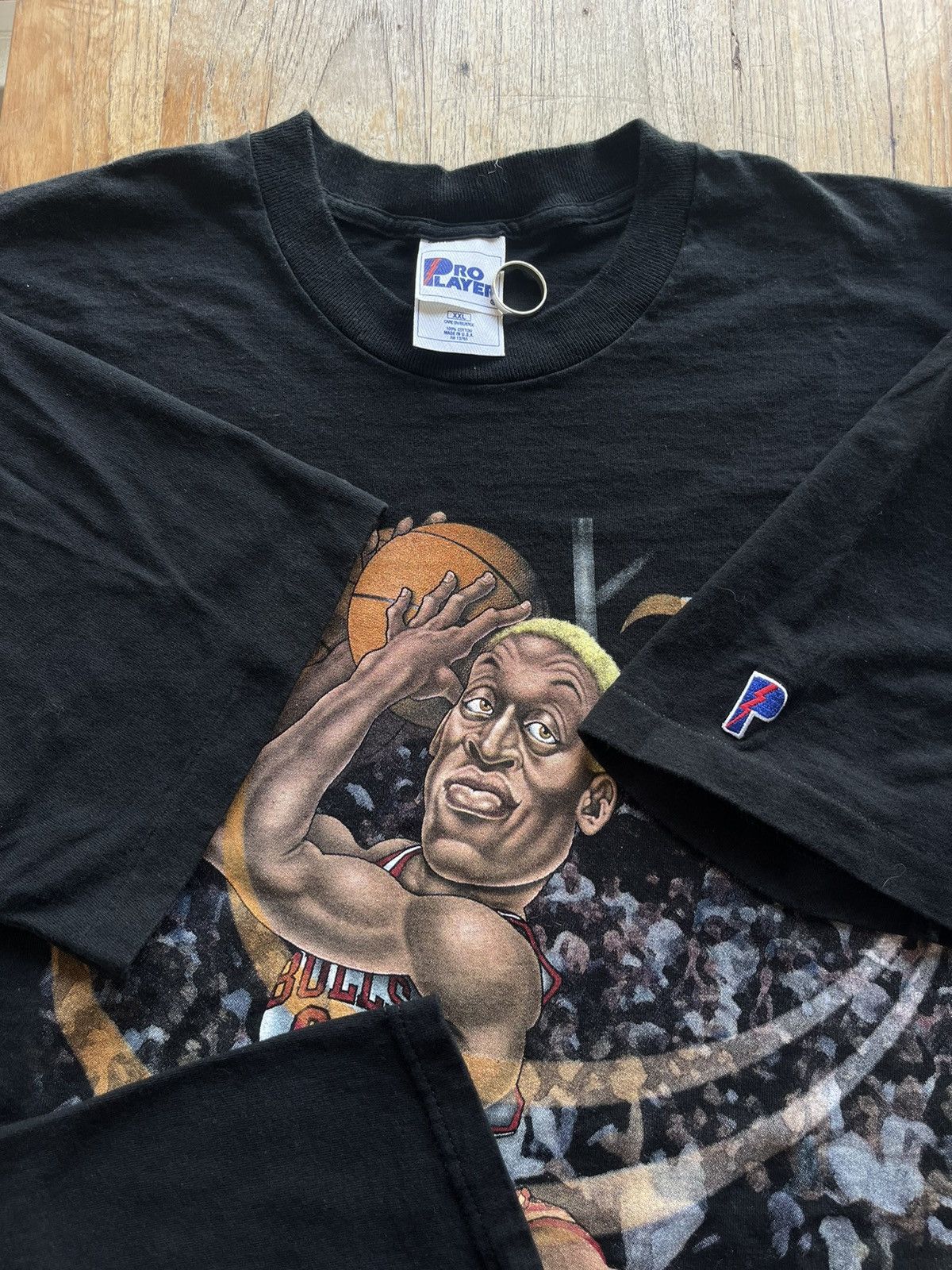 NBA × Pro Player × Vintage Vintage Dennis RODMAN Chicago Bulls 90’s by Proplayer tee’s Size US XXL / EU 58 / 5 - 8 Thumbnail