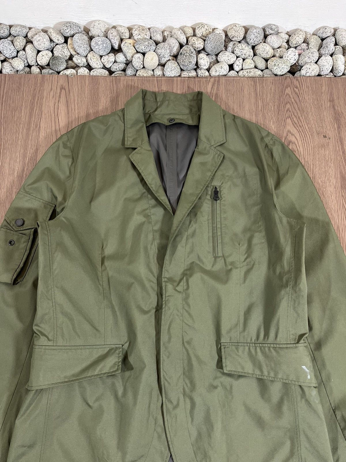 Y-3 Adidas Y-3 Gore-Tex Technical Tailored Blazer – Olive Green Size 40R - 3 Thumbnail
