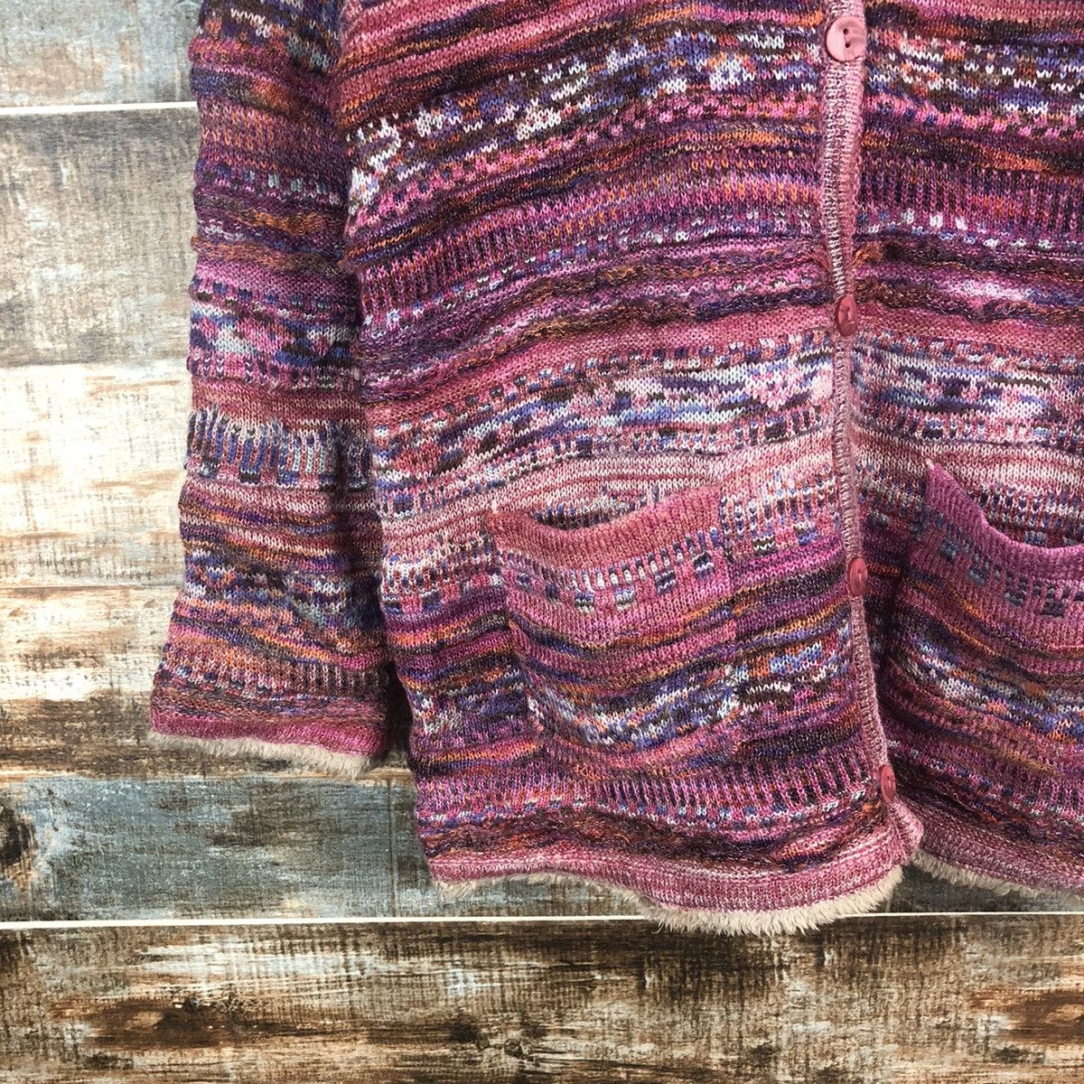 Homespun Knitwear Japanese Brand Purple Cardigan Knitwear #A2259 Size US M / EU 48-50 / 2 - 7 Thumbnail