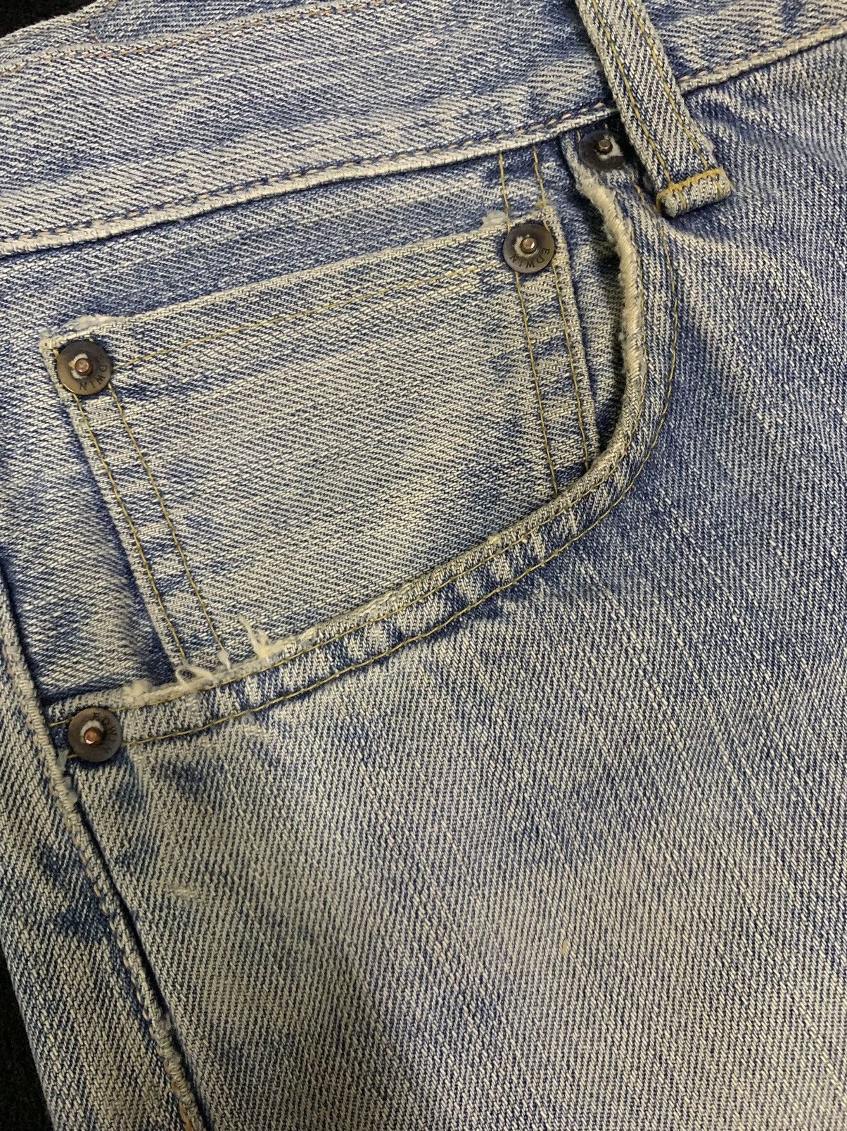 Edwin Vintage Edwin 505X Selvedge Mud Wash Baggy Distressed Jeans Size US 33 - 10 Thumbnail