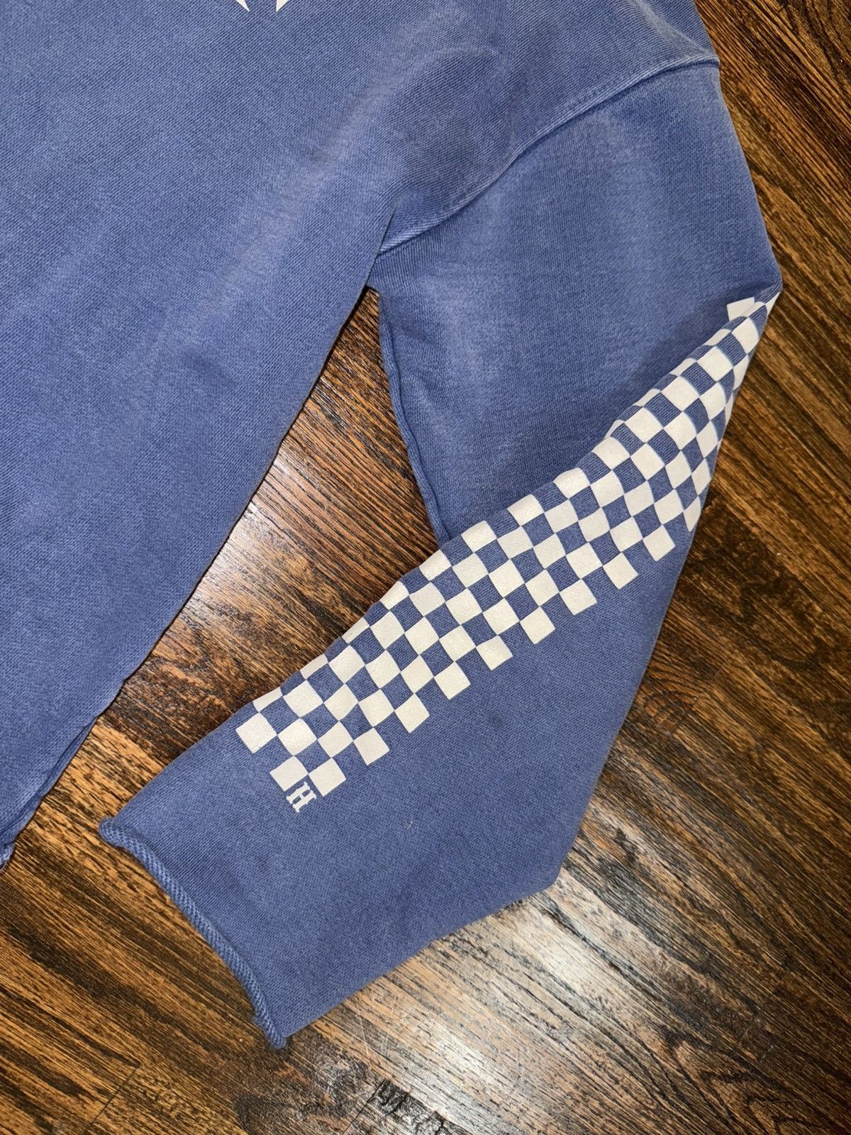 Rhude Rhude Cropped Checkerboard Hoodie Vintage Blue Size Large Size US L / EU 52-54 / 3 - 5 Thumbnail