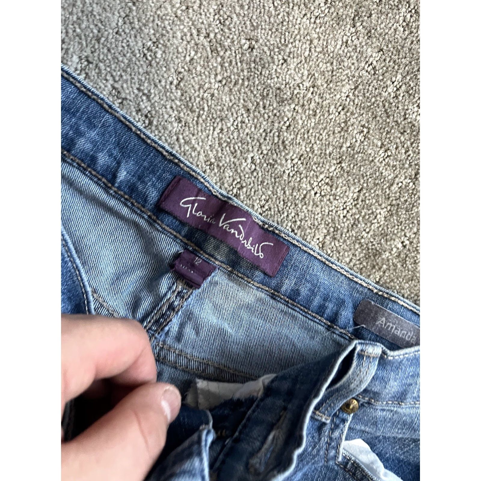 Gloria Vanderbilt Gloria Vanderbilt Jeans Womens Size 12 Blue Straight Leg Amanda Distressed Size 34" / US 12 / IT 48 - 5 Thumbnail