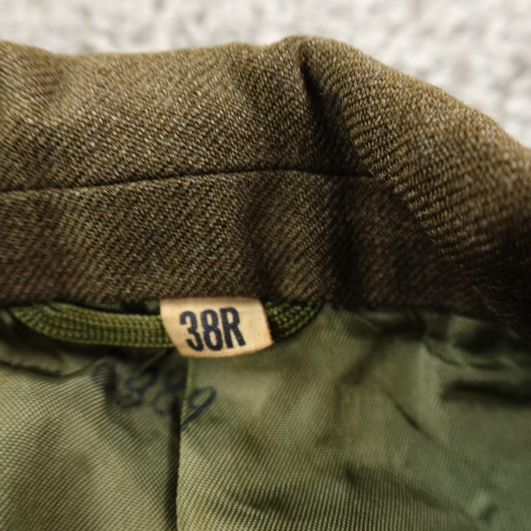 Olive VTG Army Jacket Mens 40 Olive Drab Wool M-1950 Military IKE Field Coat Talon 50s Size US XXS / EU 40 - 7 Thumbnail