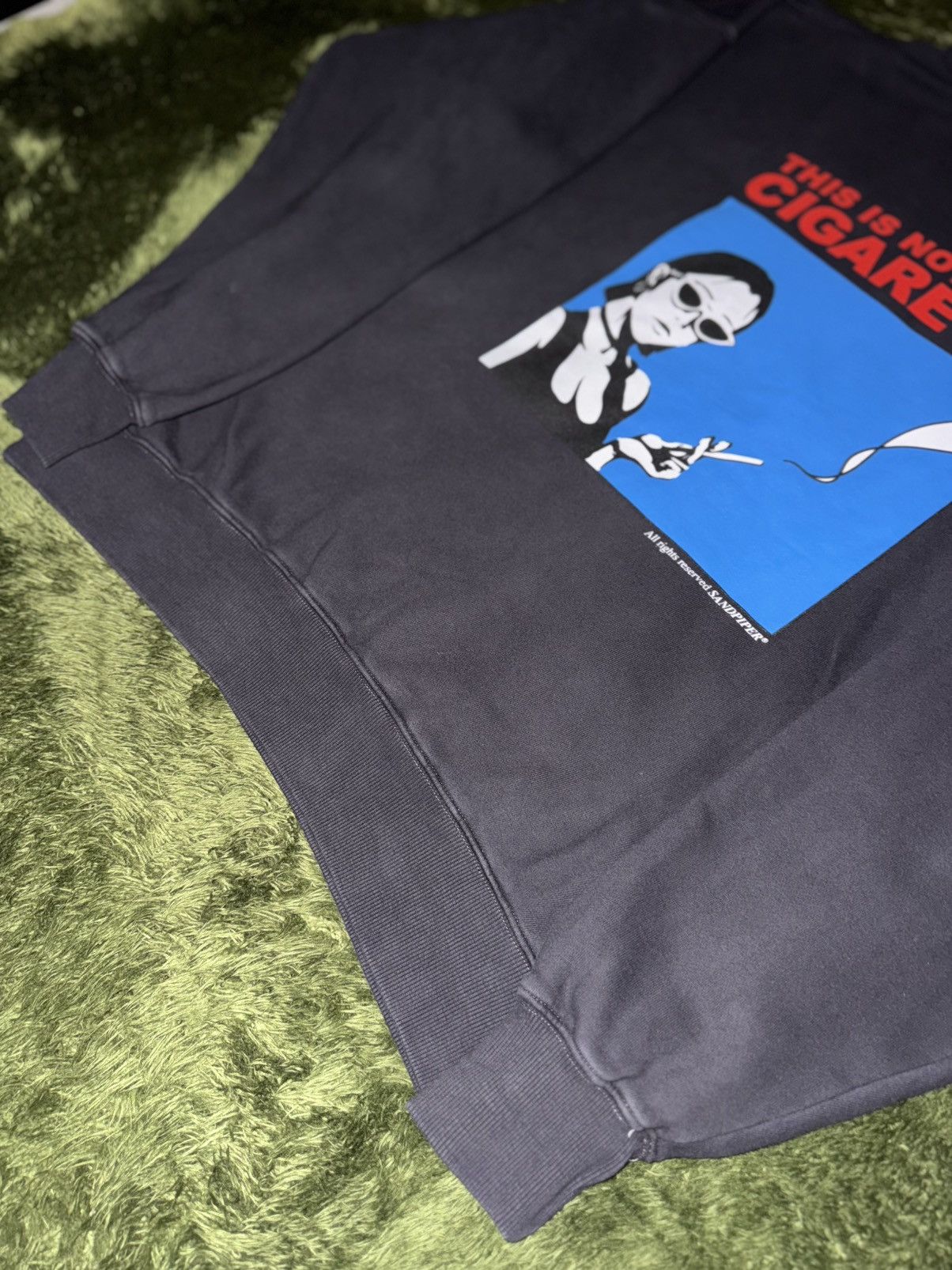 Japanese Brand [2] Sandpiper Cigarette Graphic Print Washed Hoodie Black Size US XL / EU 56 / 4 - 10 Thumbnail