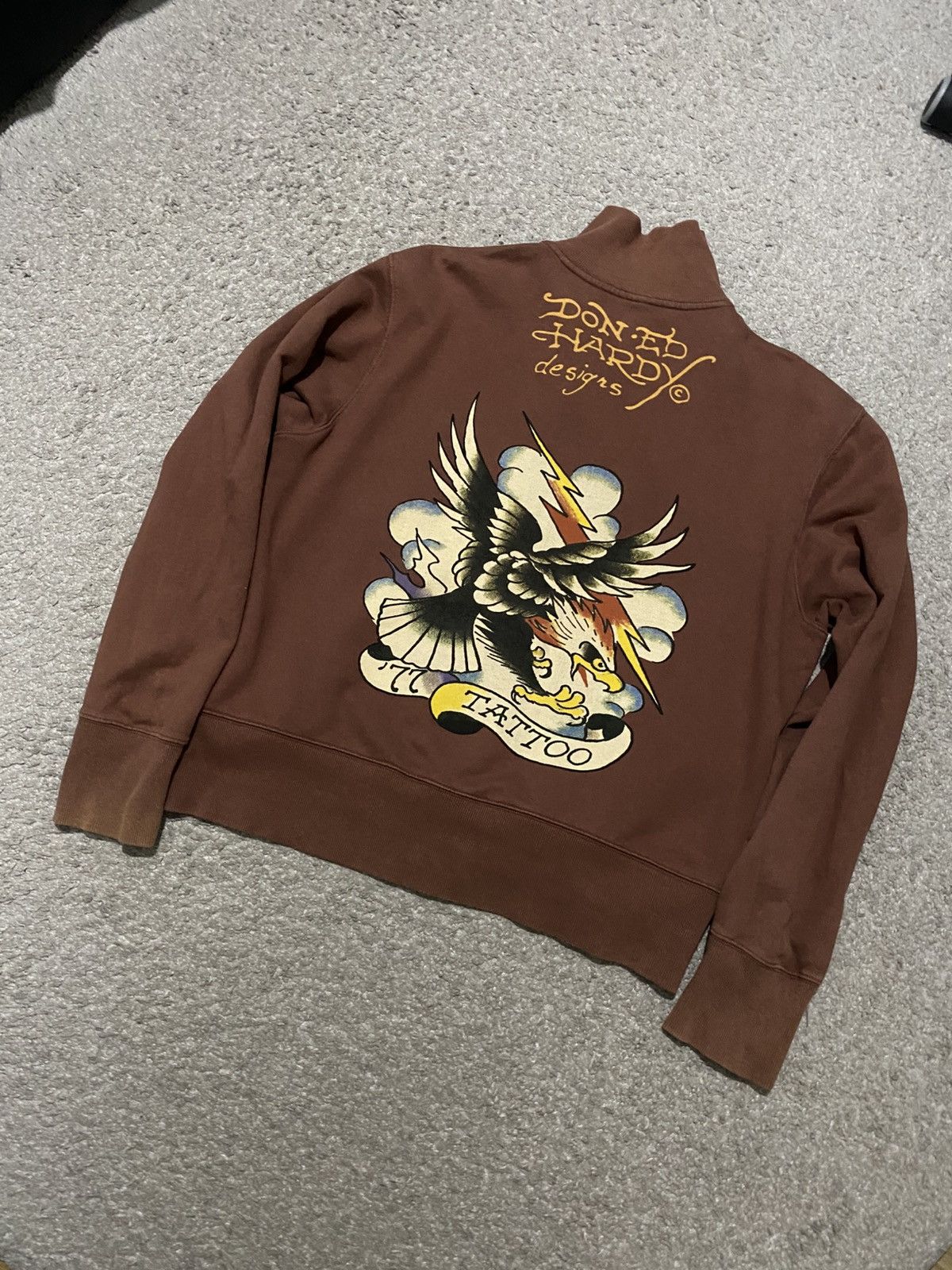 Vintage Ed Hardy Crewneck Zip y2k XL opium drip skull designs baggy Size US XL / EU 56 / 4 - 16 Thumbnail