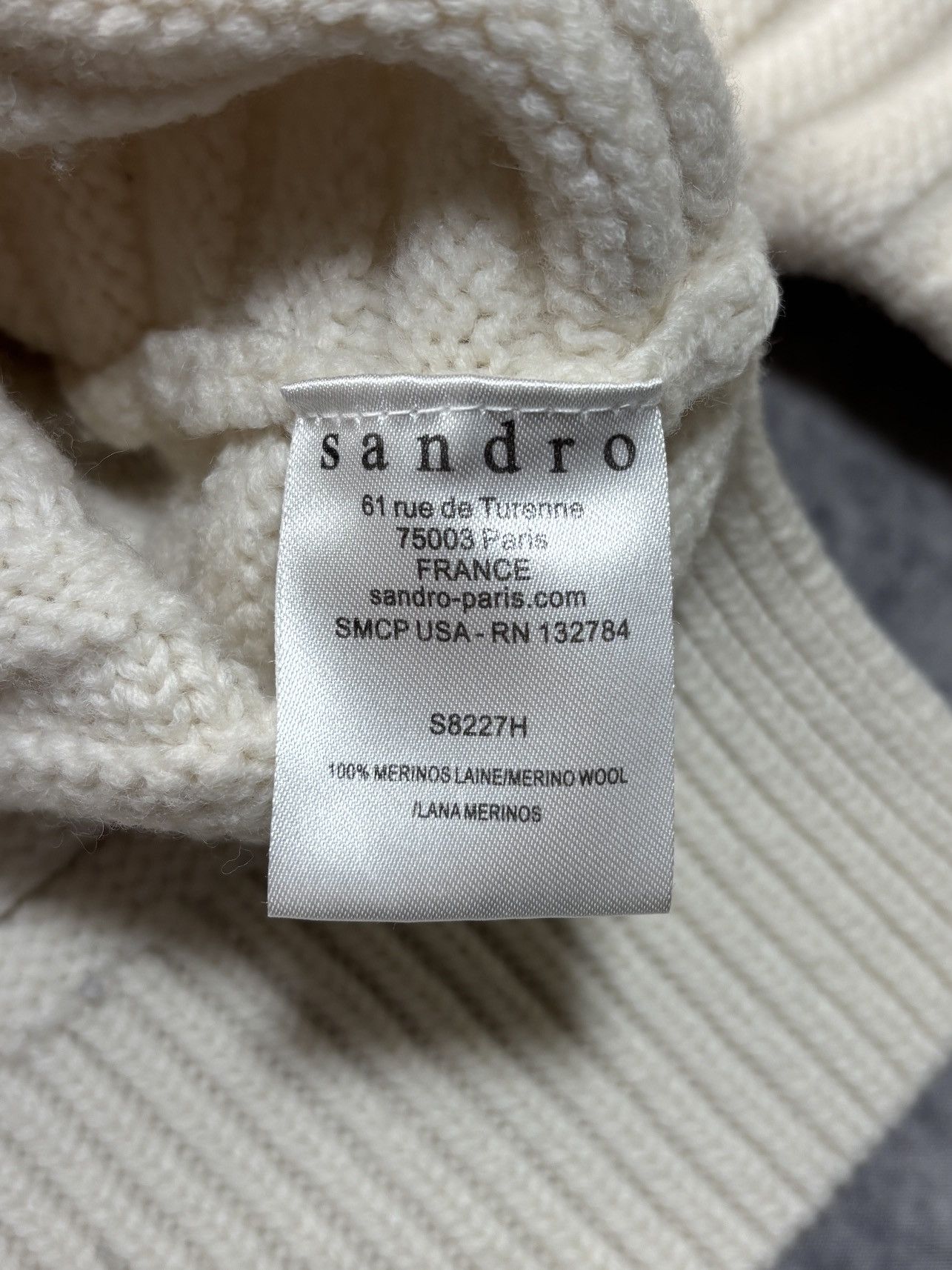 Sandro Sandro Paris Sweater Merino Wool Fisherman Pullover S8227H Size S / US 4 / IT 40 - 4 Thumbnail